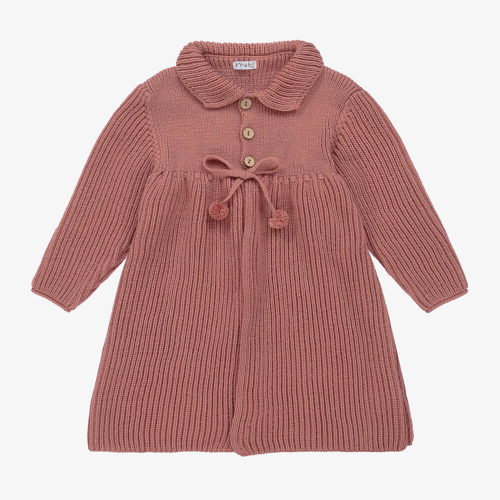 Mebi - Rosa Strickmantel für Mädchen | Childrensalon