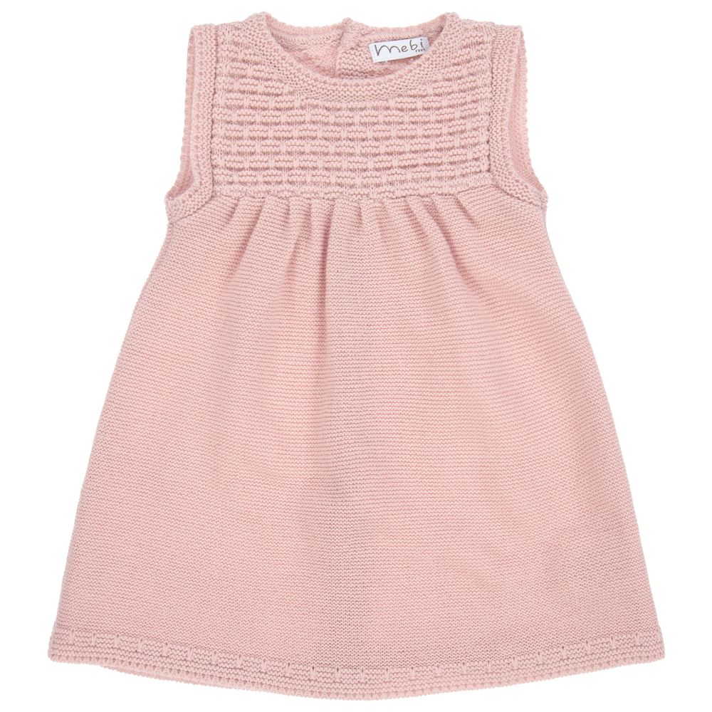Mebi - Girls Pink Knitted Dress | Childrensalon