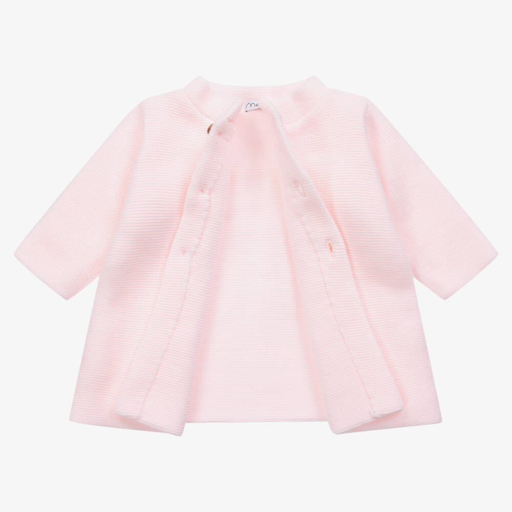 Mebi Girls Pink Knitted Pram Coat