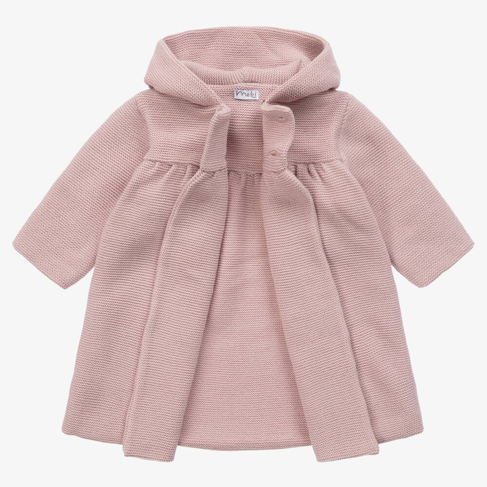 Mebi-Girls Pink Knitted Pram Coat | Childrensalon Outlet