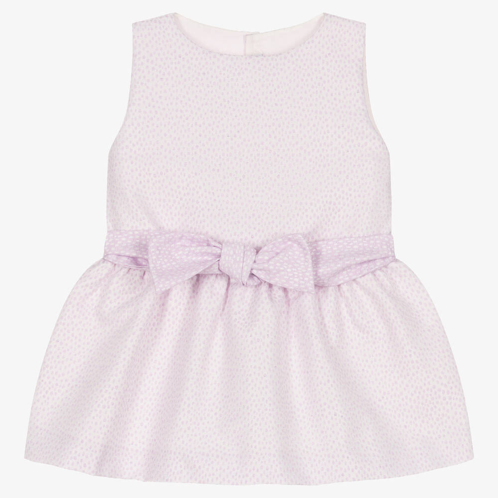 Mebi - Robe violette en satin jacquard | Childrensalon