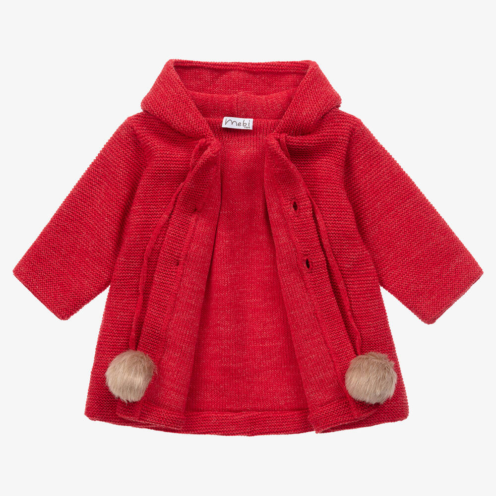 ميبي-Girls Red Cashmere Blend Pram Coat | Childrensalon Outlet