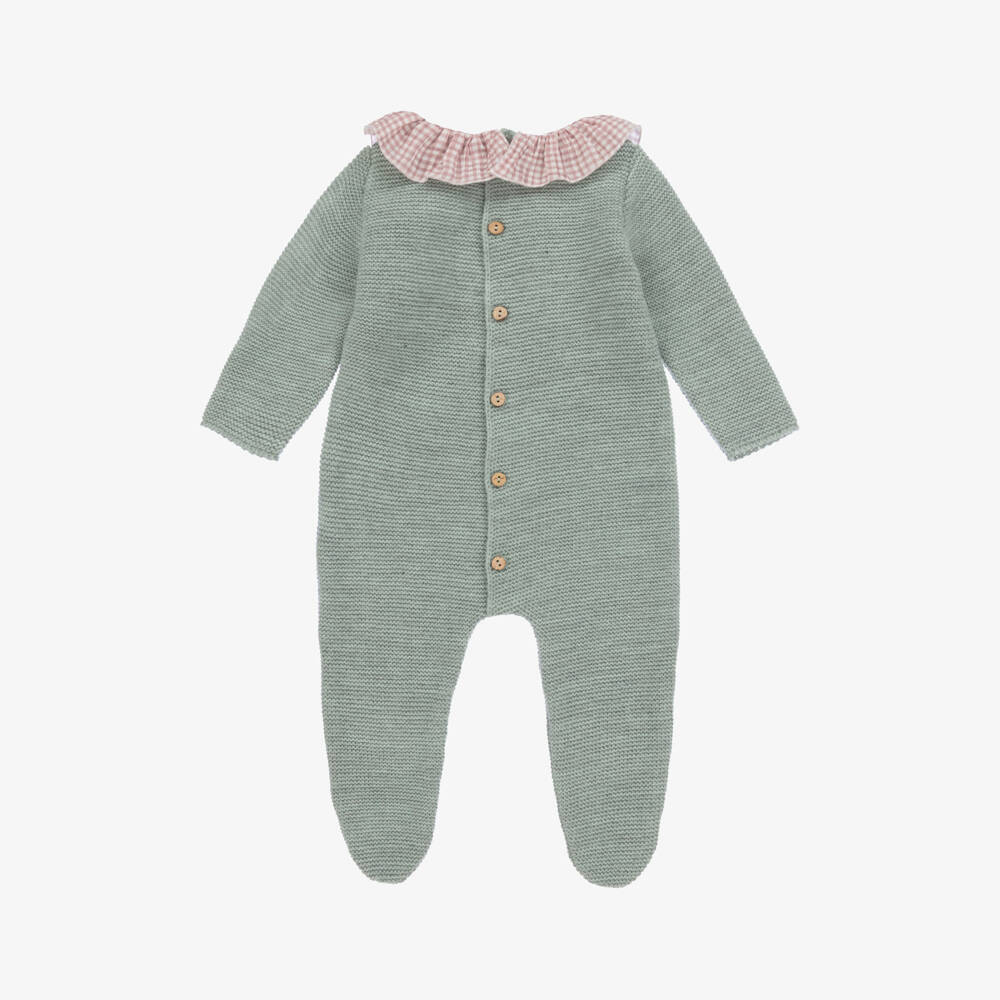 Mebi-Girls Sea Green Knit Sleepsuit | Childrensalon Outlet