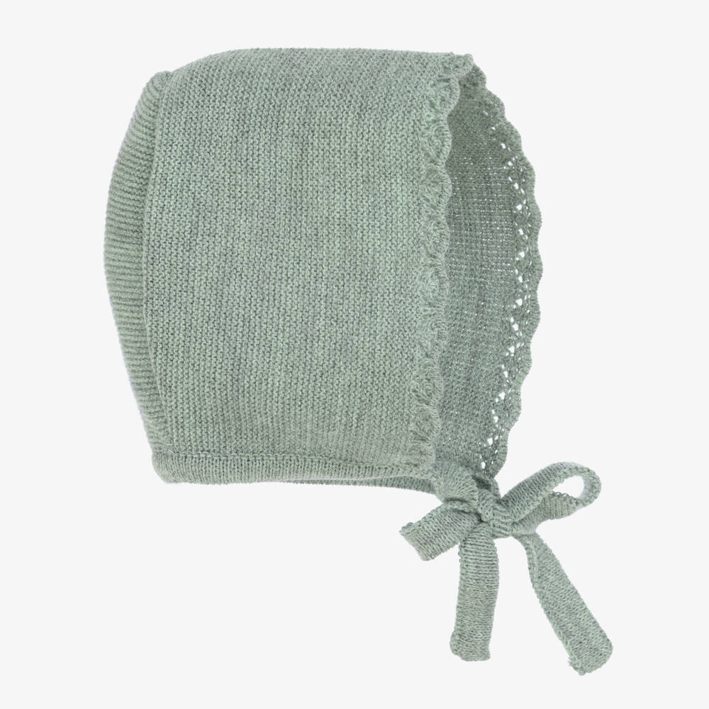 Mebi-Girls Soft Green Knit Bonnet | Childrensalon Outlet