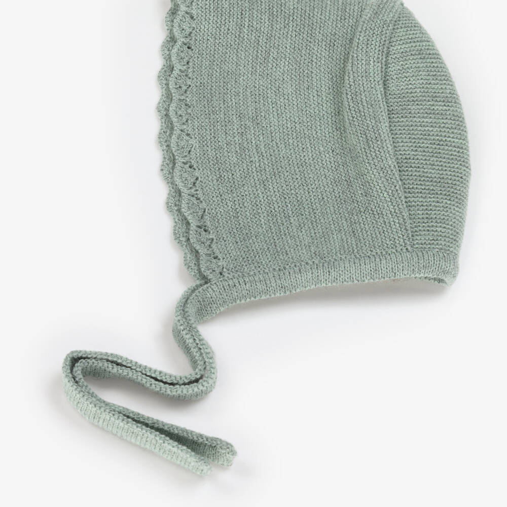 Mebi-Girls Soft Green Knit Bonnet | Childrensalon Outlet