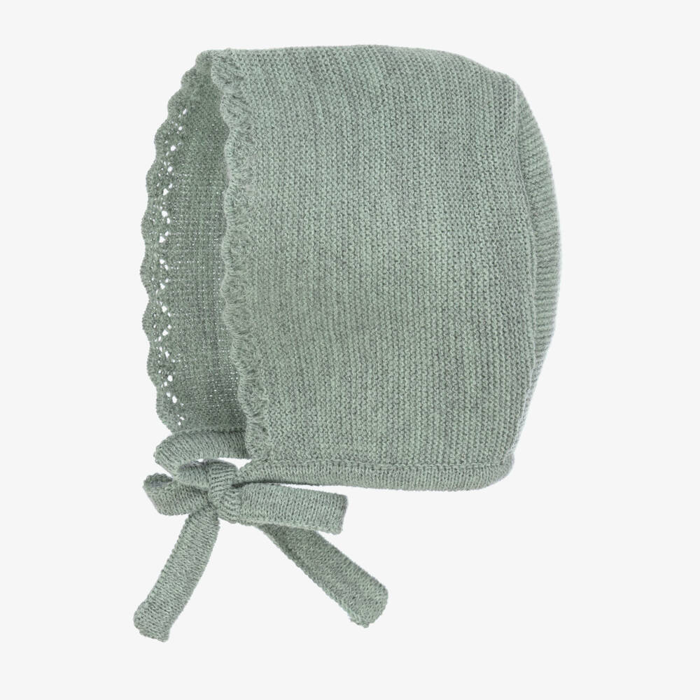 Mebi-Girls Soft Green Knit Bonnet | Childrensalon Outlet