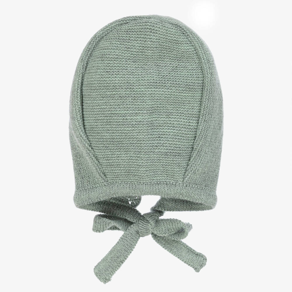 Mebi-Girls Soft Green Knit Bonnet | Childrensalon Outlet