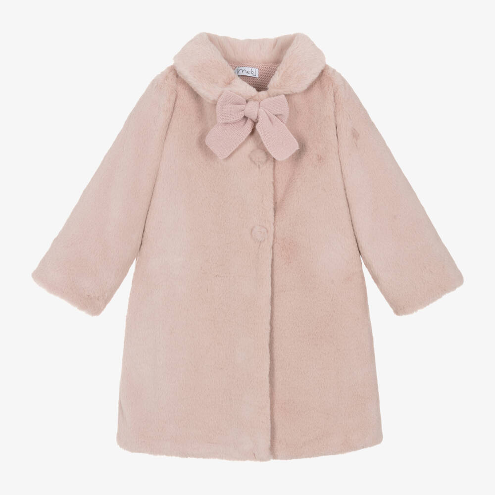 Mebi-Girls Soft Pink Fur Jacket | Childrensalon Outlet