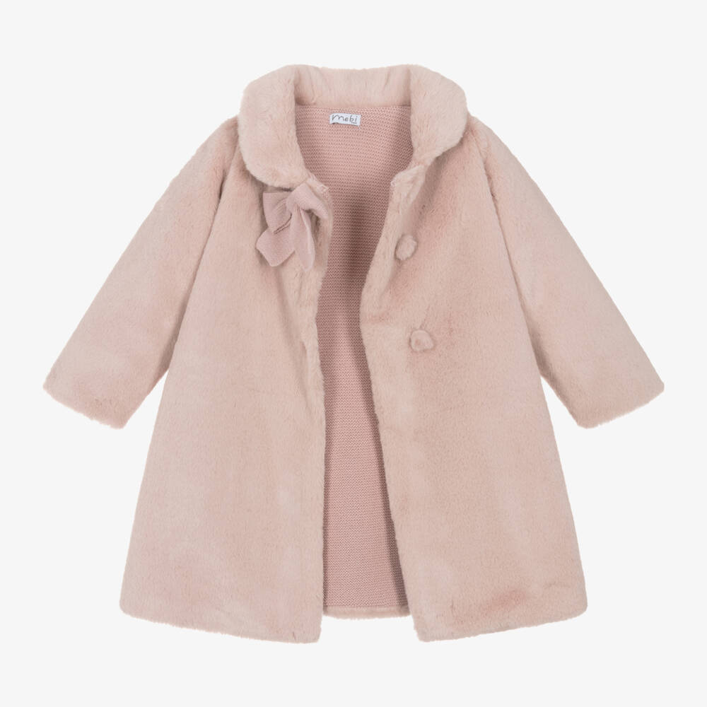 Mebi-Girls Soft Pink Fur Jacket | Childrensalon Outlet