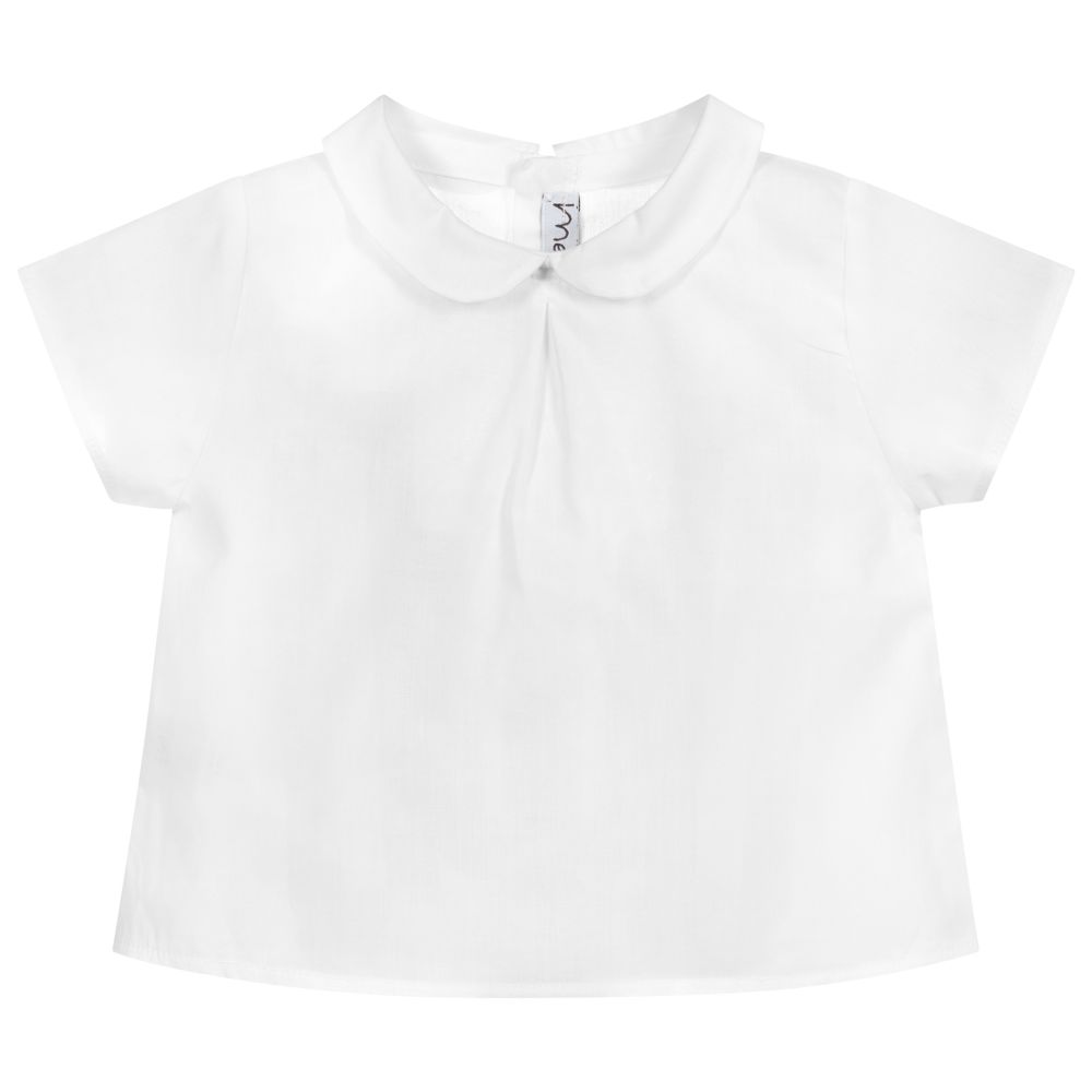 Mebi-Girls White Cotton Blouse | Childrensalon Outlet
