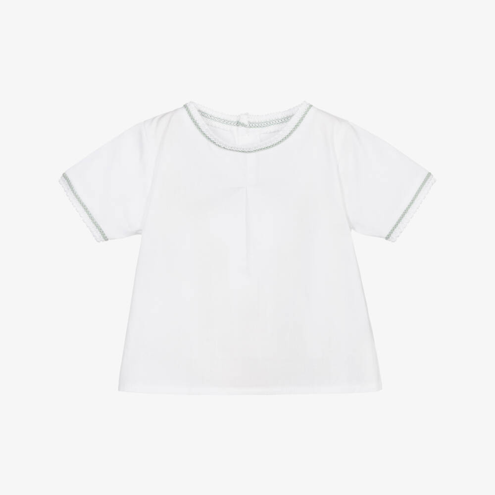 Mebi-Girls White Cotton Blouse | Childrensalon Outlet