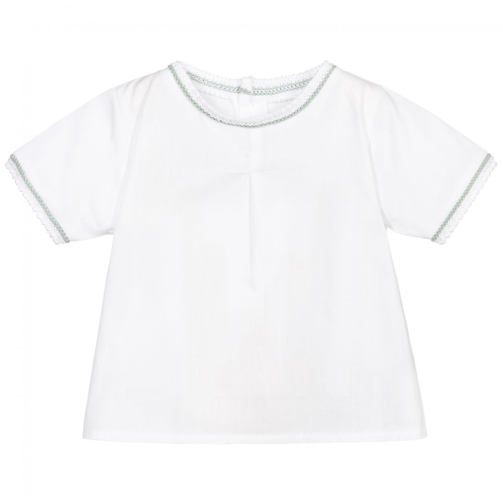 Mebi - Girls White Cotton Blouse | Childrensalon