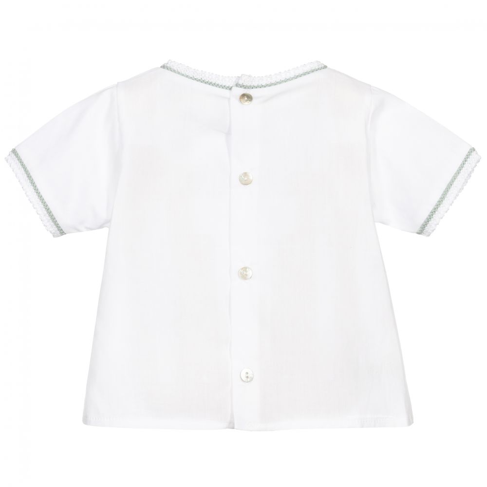 Mebi-Girls White Cotton Blouse | Childrensalon Outlet