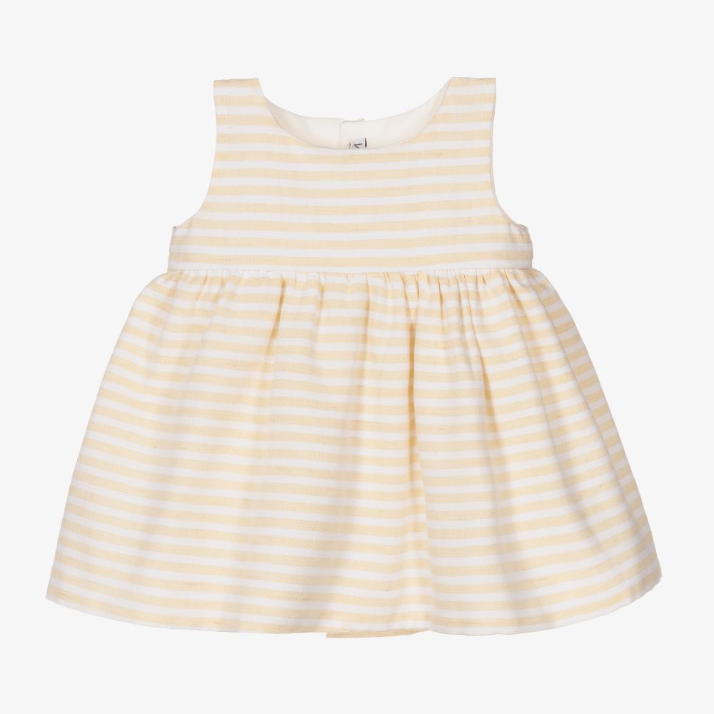 Mebi-Girls Yellow Cotton Dress | Childrensalon Outlet