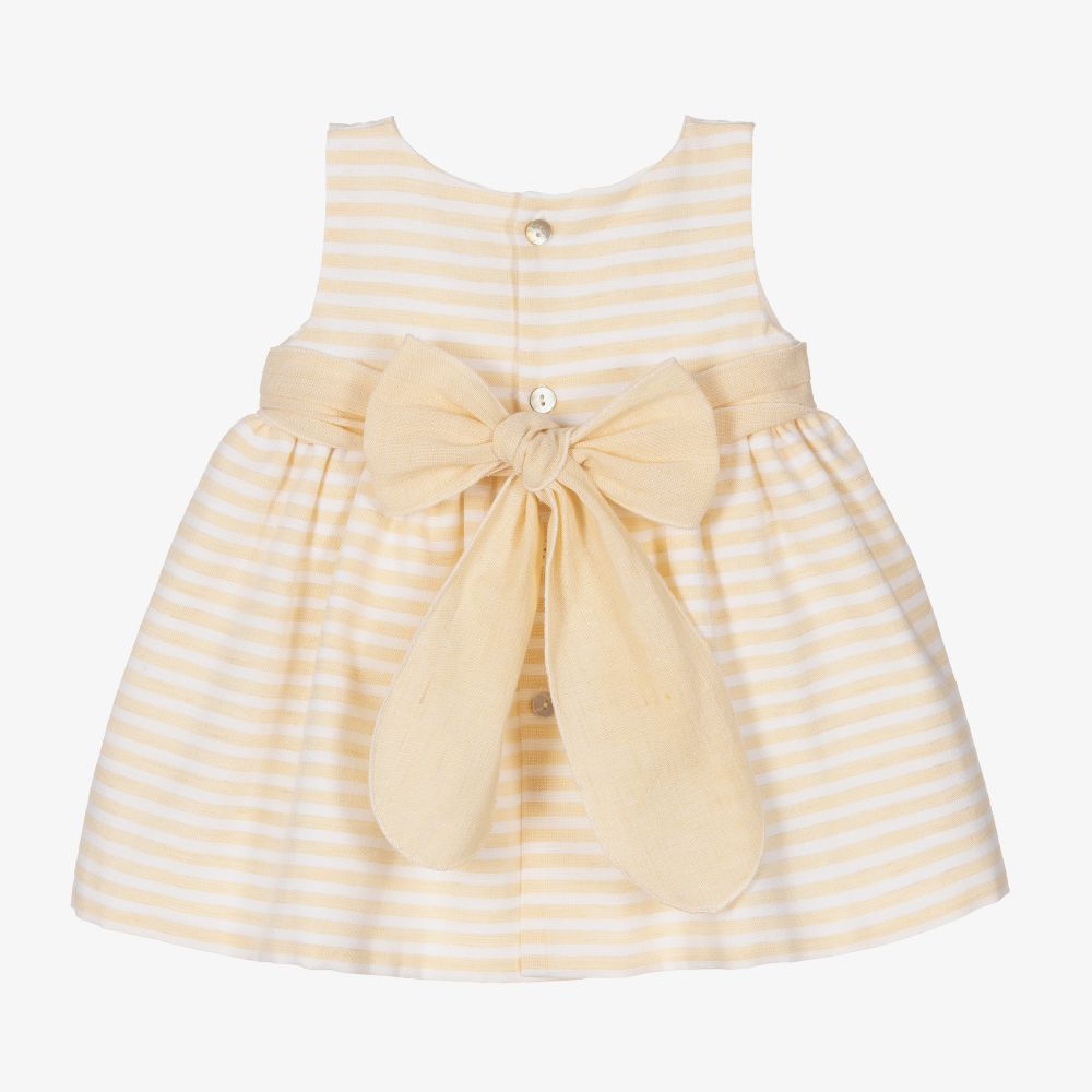 Mebi-Girls Yellow Cotton Dress | Childrensalon Outlet