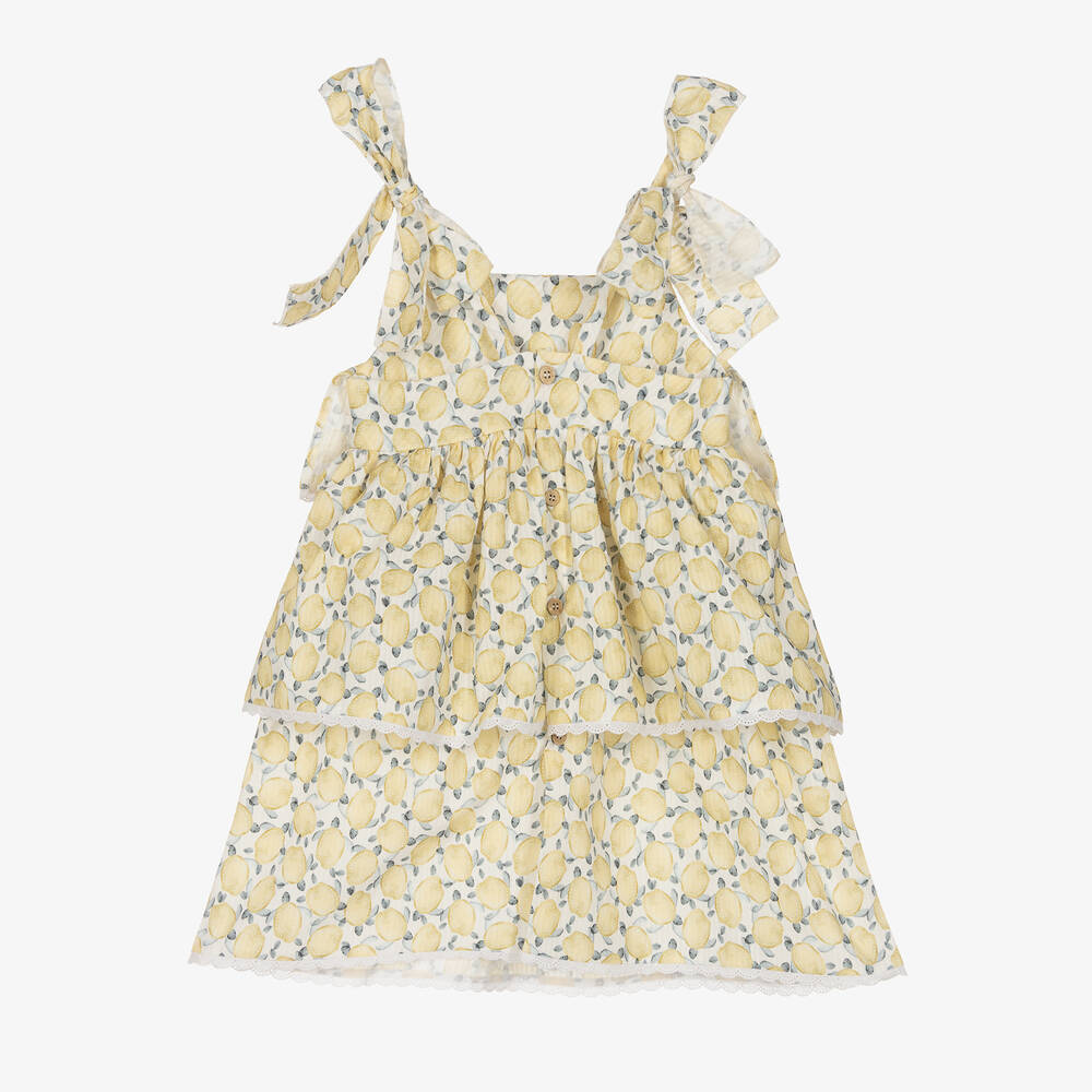 ميبي-فستان قطن لون أصفر | Childrensalon Outlet