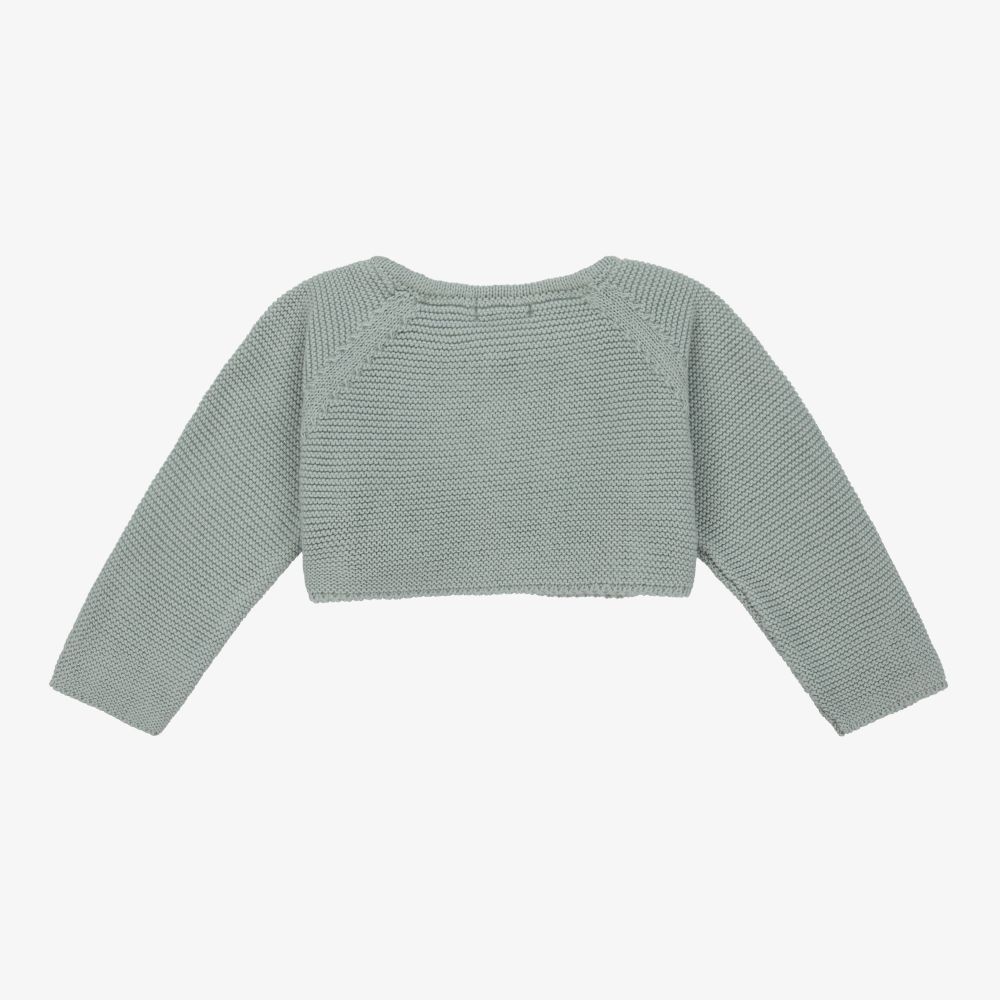 Mebi-Green Cotton Baby Cardigan | Childrensalon Outlet
