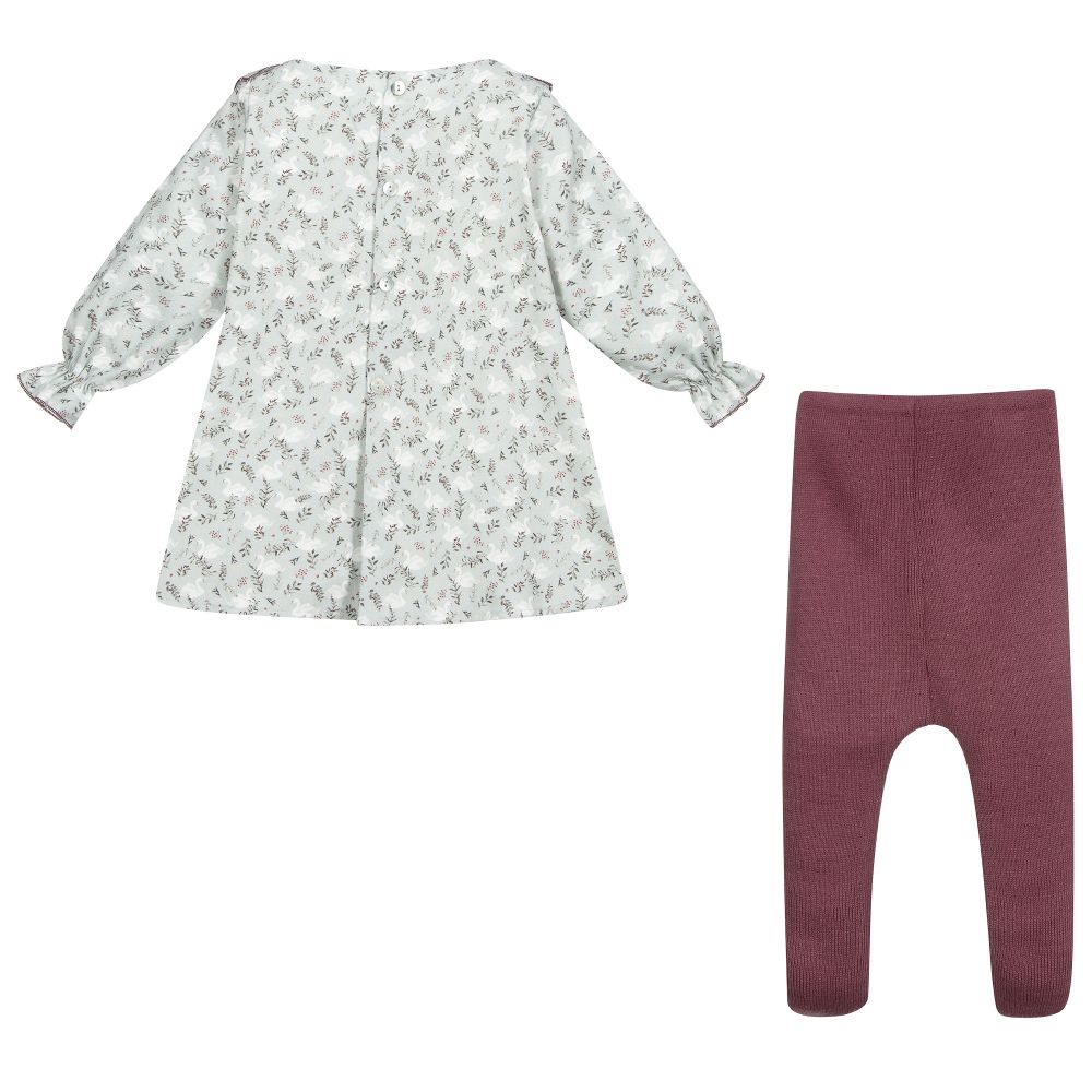 Mebi-Хлопковый комплект с зеленым платьем | Childrensalon Outlet