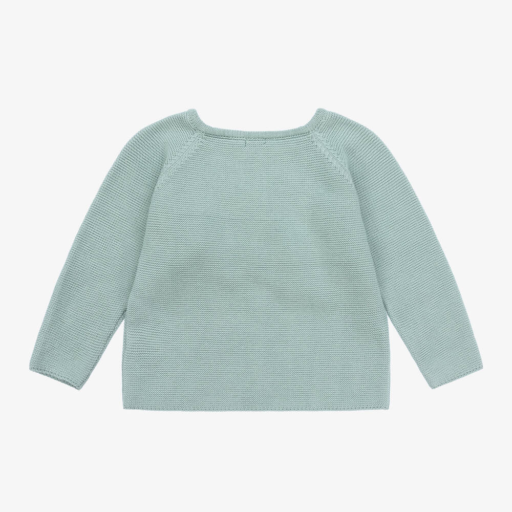 ميبي-كارديغان قطن محبوك لون أخضر | Childrensalon Outlet