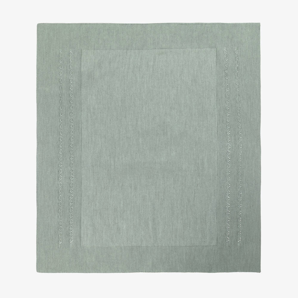 Mebi-Green Knitted Baby Blanket (93cm) | Childrensalon Outlet