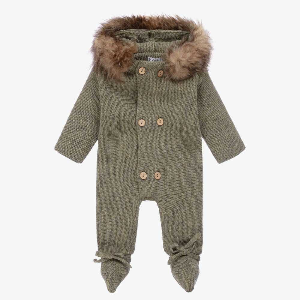 Mebi - Grüner Strick-Overall für Babys | Childrensalon