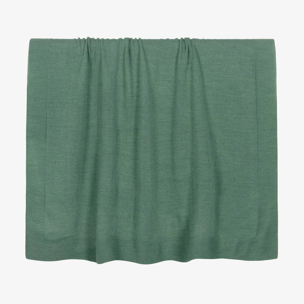 Mebi - Green Knitted Blanket (105cm) | Childrensalon