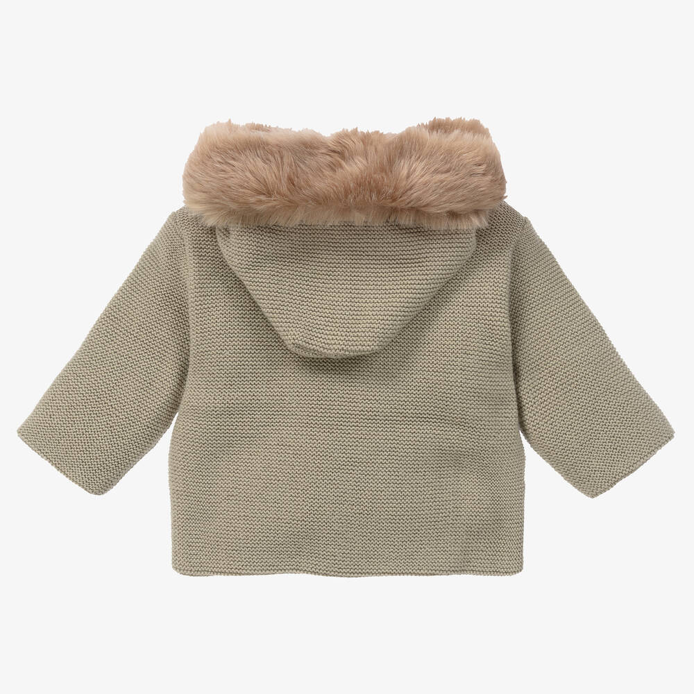 Mebi-Green Knitted Pram Coat | Childrensalon Outlet