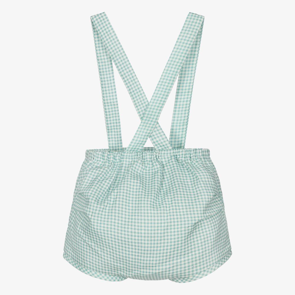 Mebi-Green Linen Baby Shorts | Childrensalon Outlet