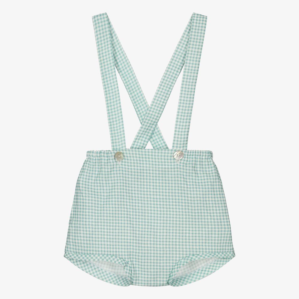 Mebi-Green Linen Baby Shorts | Childrensalon Outlet
