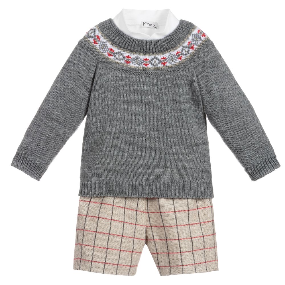 Mebi-Grey 4 Piece Shorts Set | Childrensalon Outlet