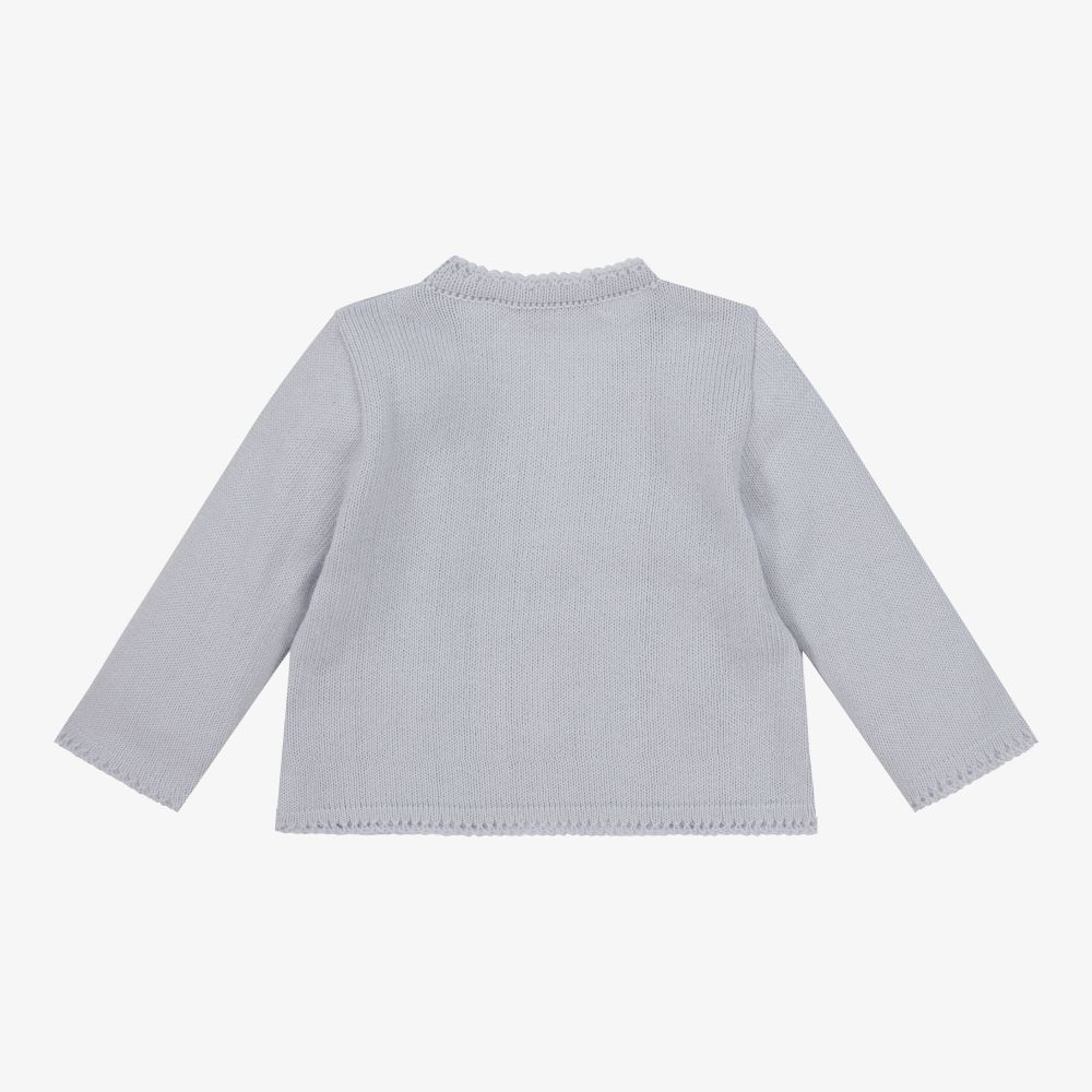 ميبي-Grey Cotton Knit Cardigan | Childrensalon Outlet