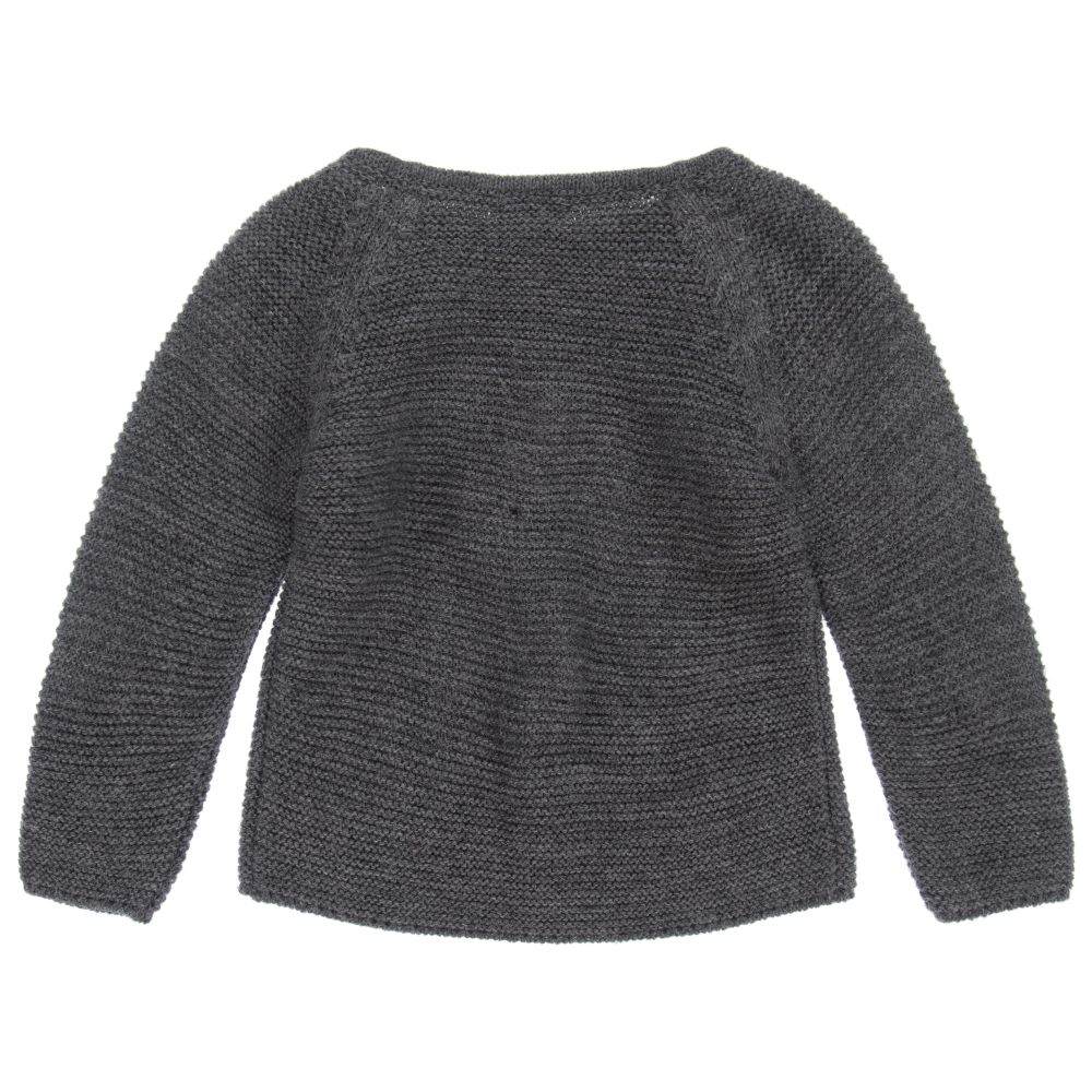 ميبي-Grey Knitted Baby Cardigan | Childrensalon Outlet