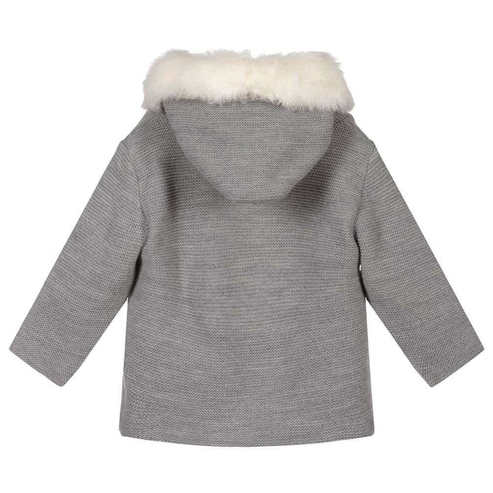 Mebi-Grey Knitted Baby Jacket | Childrensalon Outlet