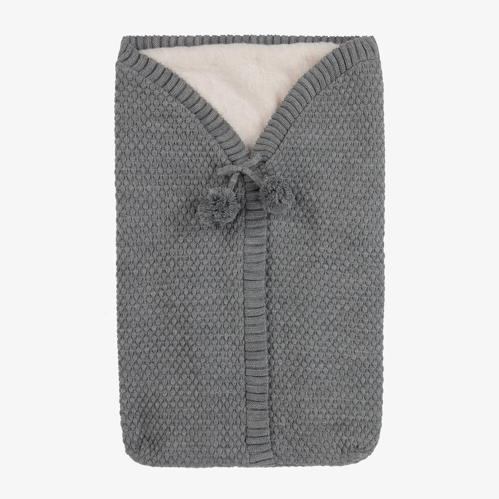 Mebi - Grey Knitted Baby Nest (62cm) | Childrensalon