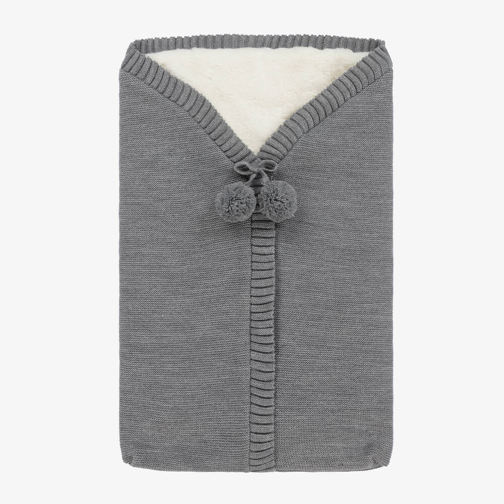 Mebi - Grey Knitted Baby Nest (62cm) | Childrensalon