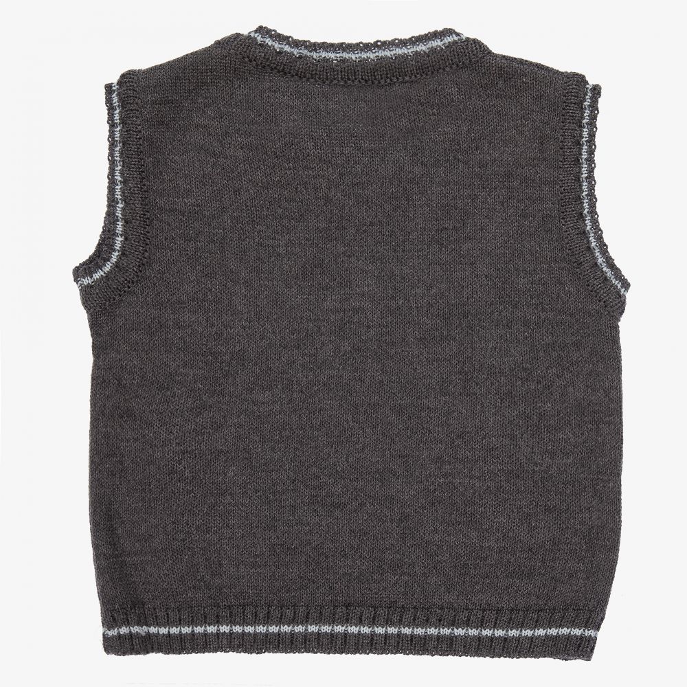 Mebi-Grey Knitted Baby Slipover | Childrensalon Outlet
