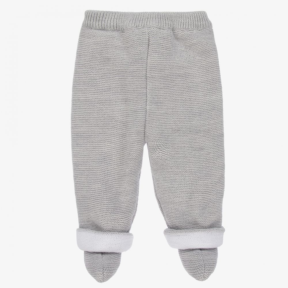 Mebi - Grey Knitted Baby Trousers | Childrensalon