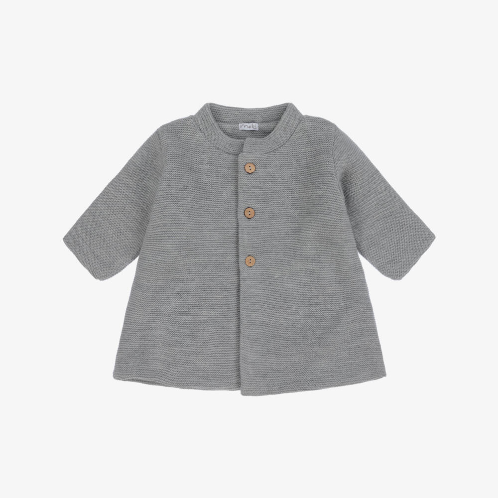 Mebi-Grey Knitted Coat | Childrensalon Outlet