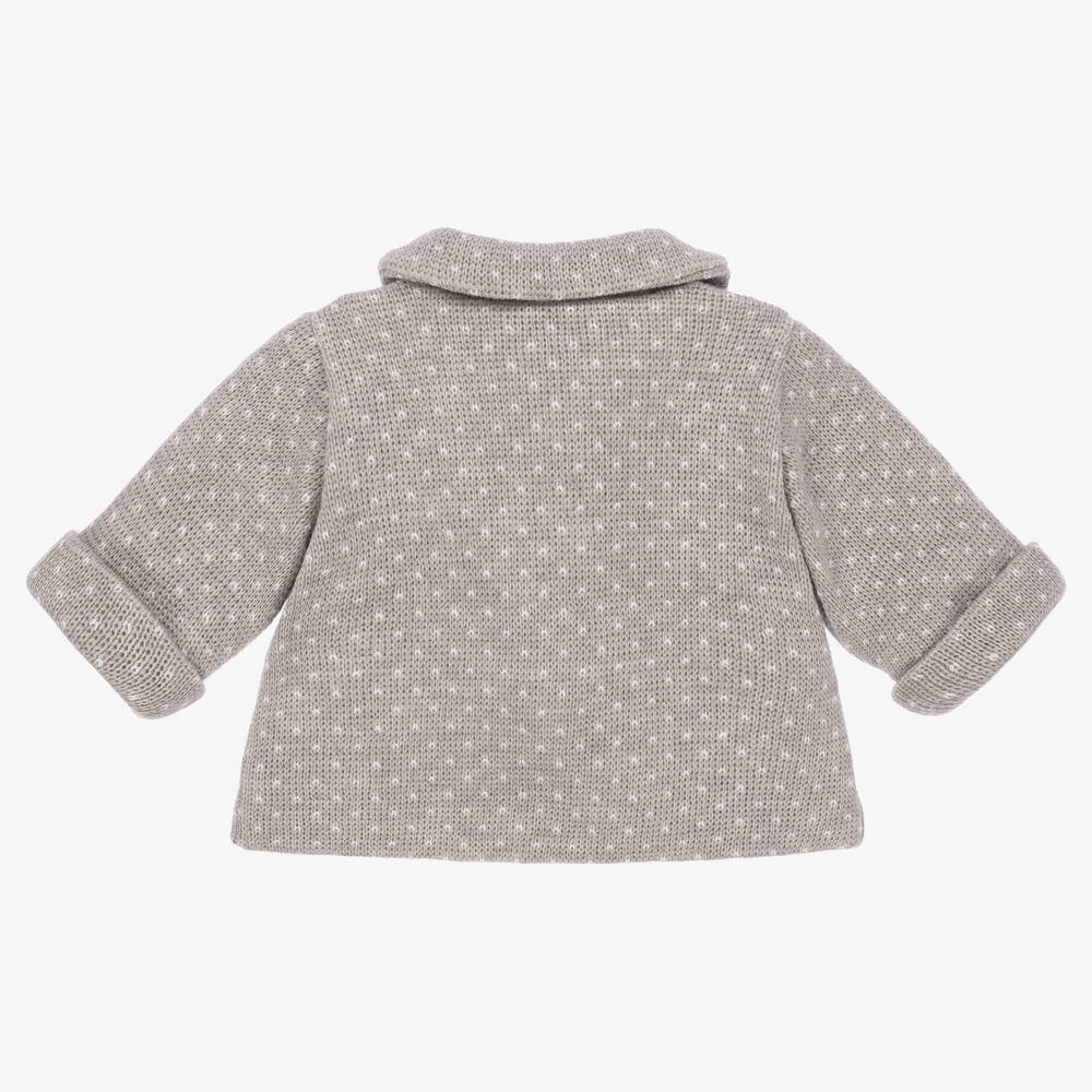 Mebi-Grey Knitted Wool Jacket | Childrensalon Outlet