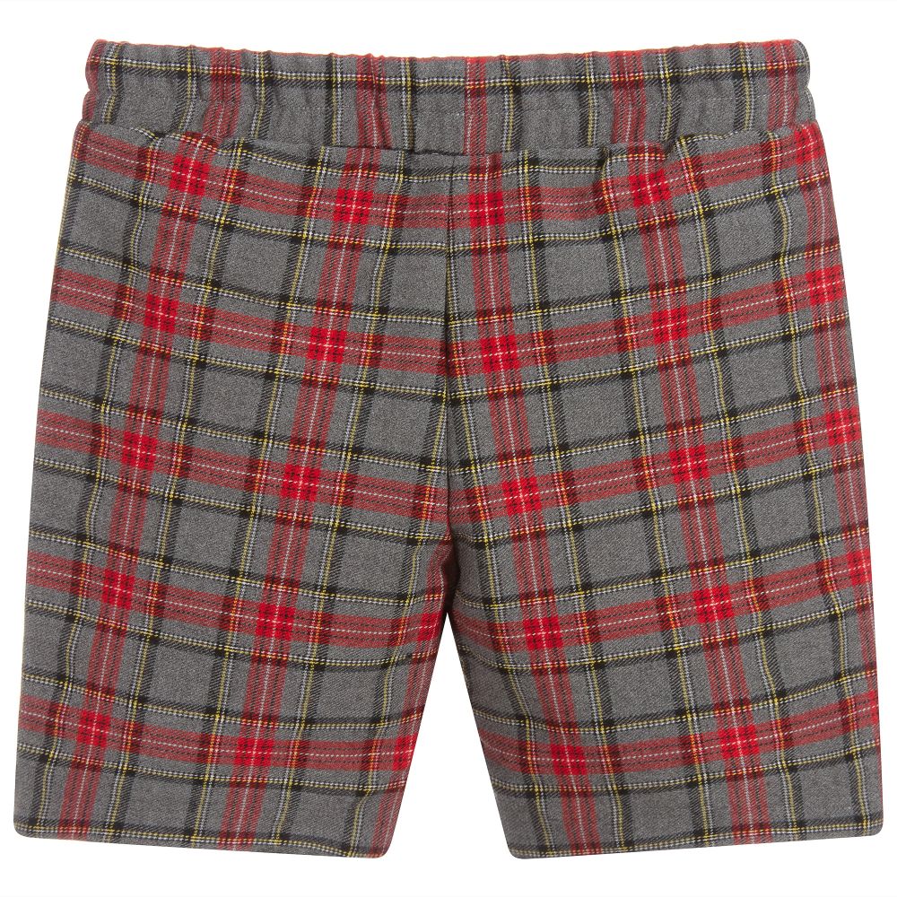 ميبي-شورت تارتان لون أحمر و رمادي للأولاد | Childrensalon Outlet