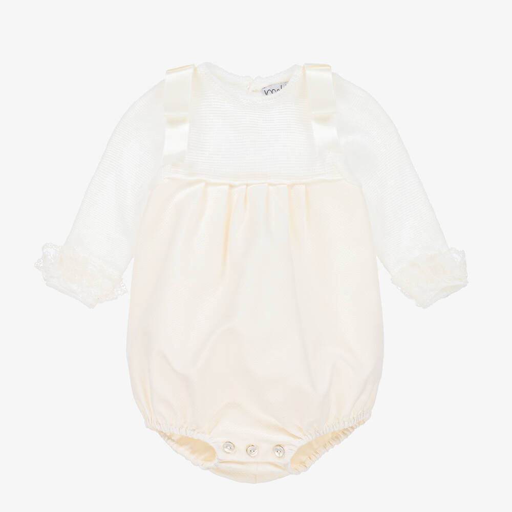 Mebi-Ivory Cotton Ceremony Shortie | Childrensalon Outlet