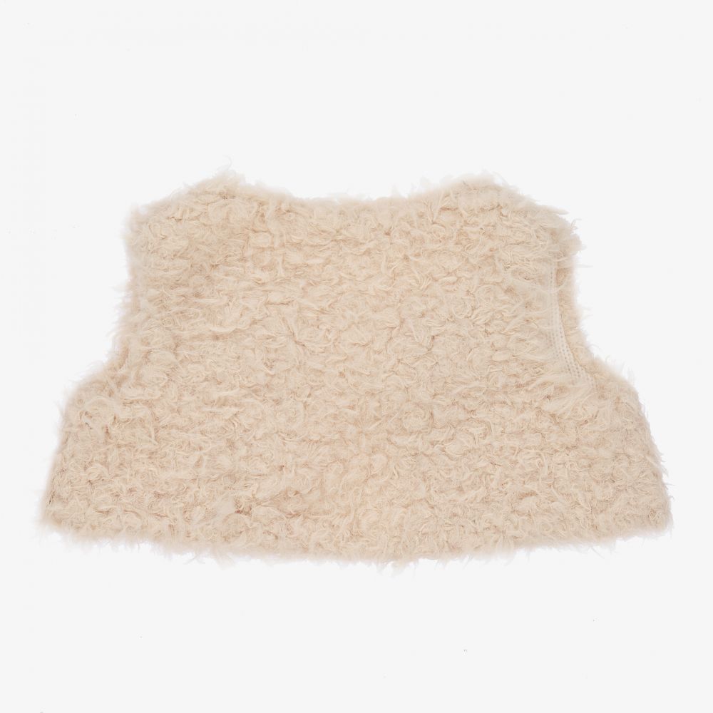 Mebi-Ivory Faux Fur Baby Gilet | Childrensalon Outlet