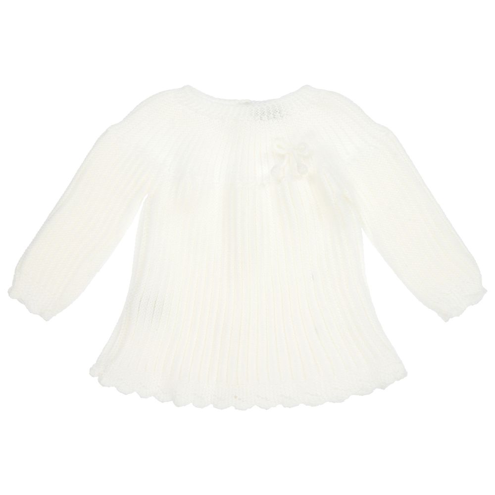 Mebi - Ivory Knitted Baby Sweater | Childrensalon