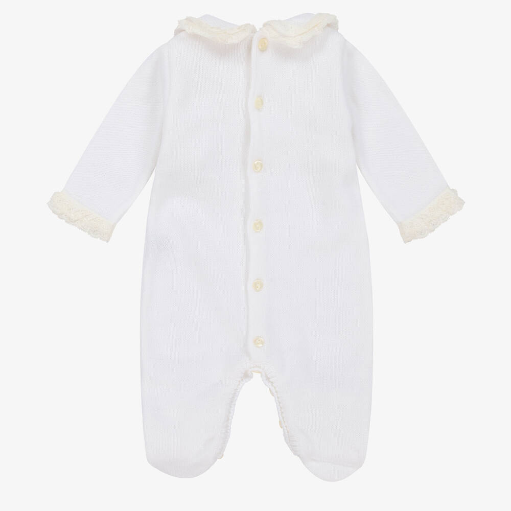 Mebi-Ivory Knitted Babygrow | Childrensalon Outlet