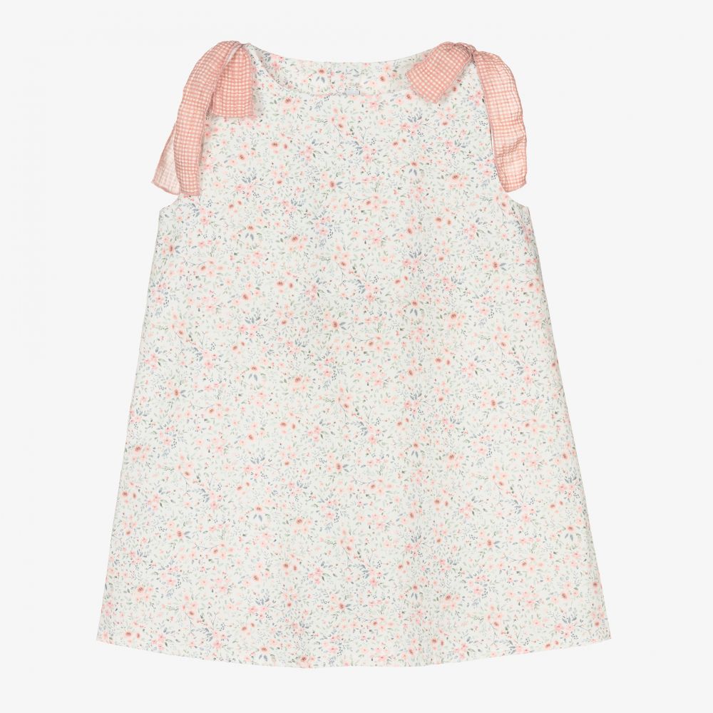 Mebi-Кремово-розовое платье из хлопка | Childrensalon Outlet