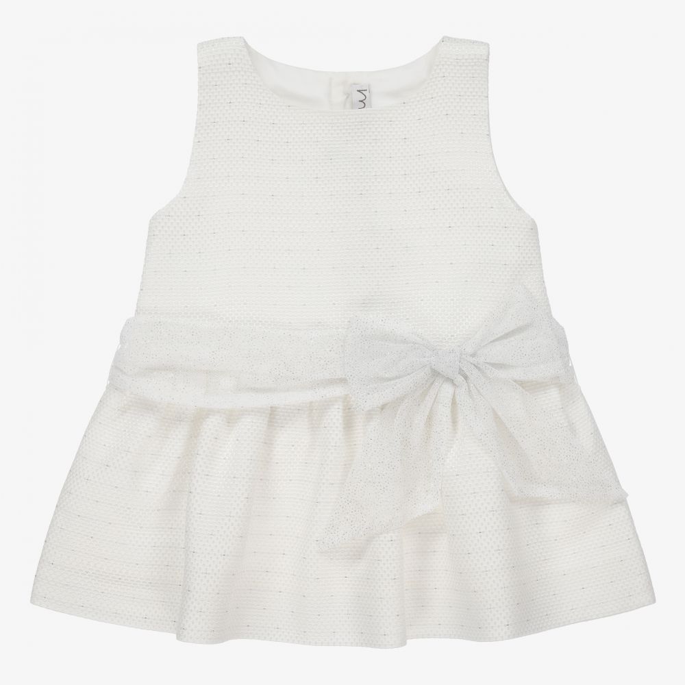 Mebi - Ivory & Silver Sparkle Dress | Childrensalon