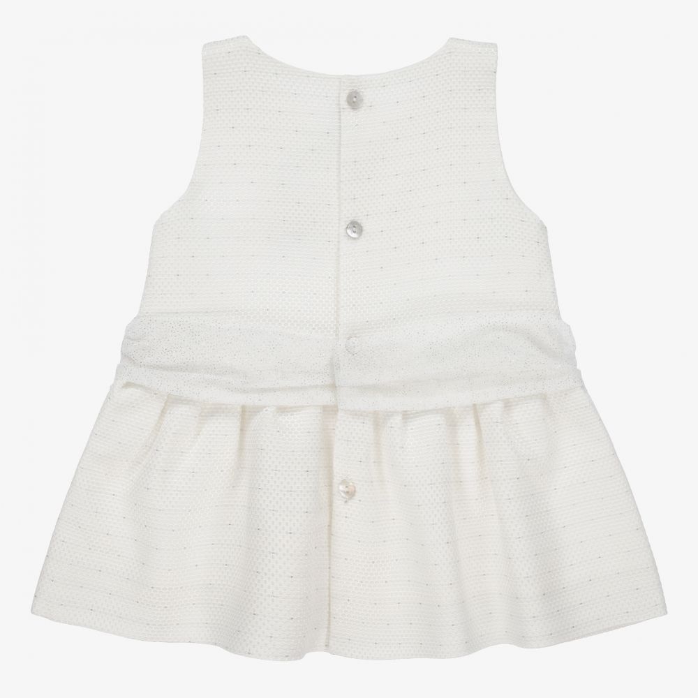 Mebi-Ivory & Silver Sparkle Dress | Childrensalon Outlet