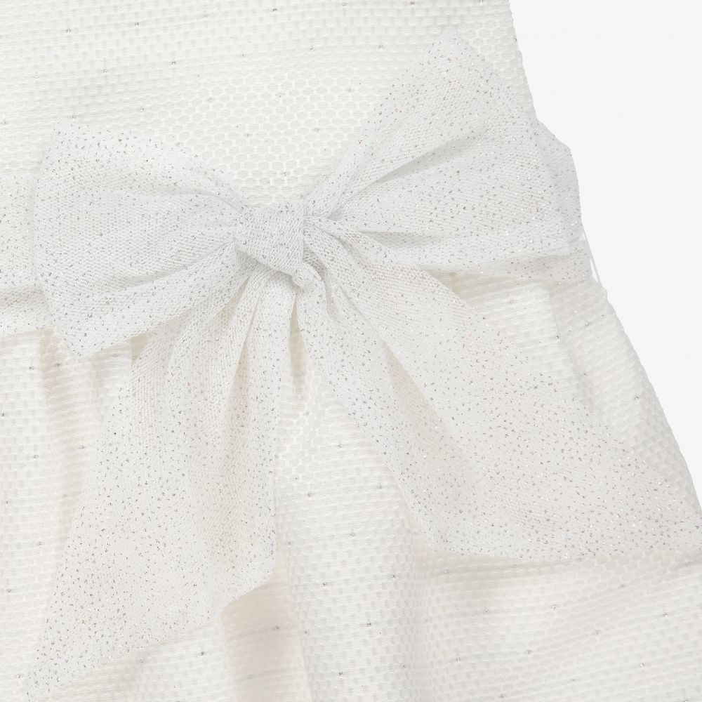 Mebi-Ivory & Silver Sparkle Dress | Childrensalon Outlet