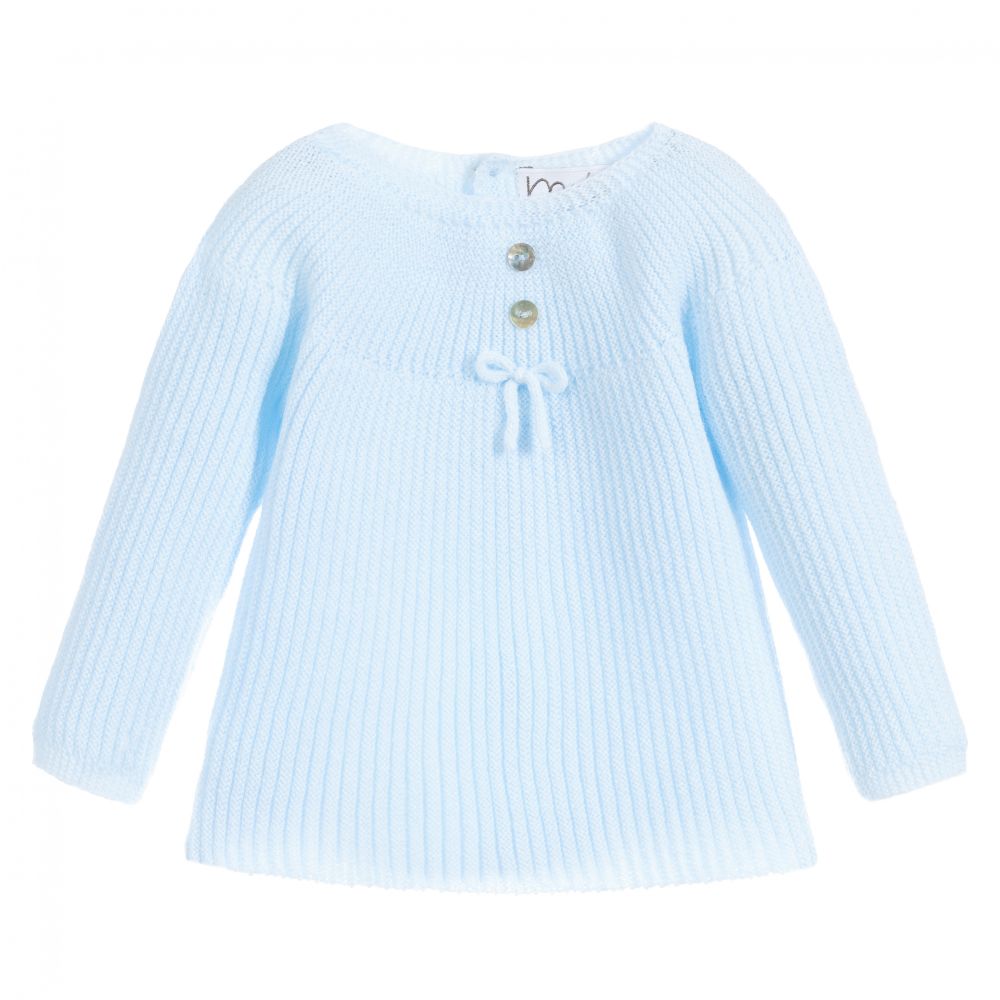 Mebi-Pale Blue Knitted Sweater | Childrensalon Outlet