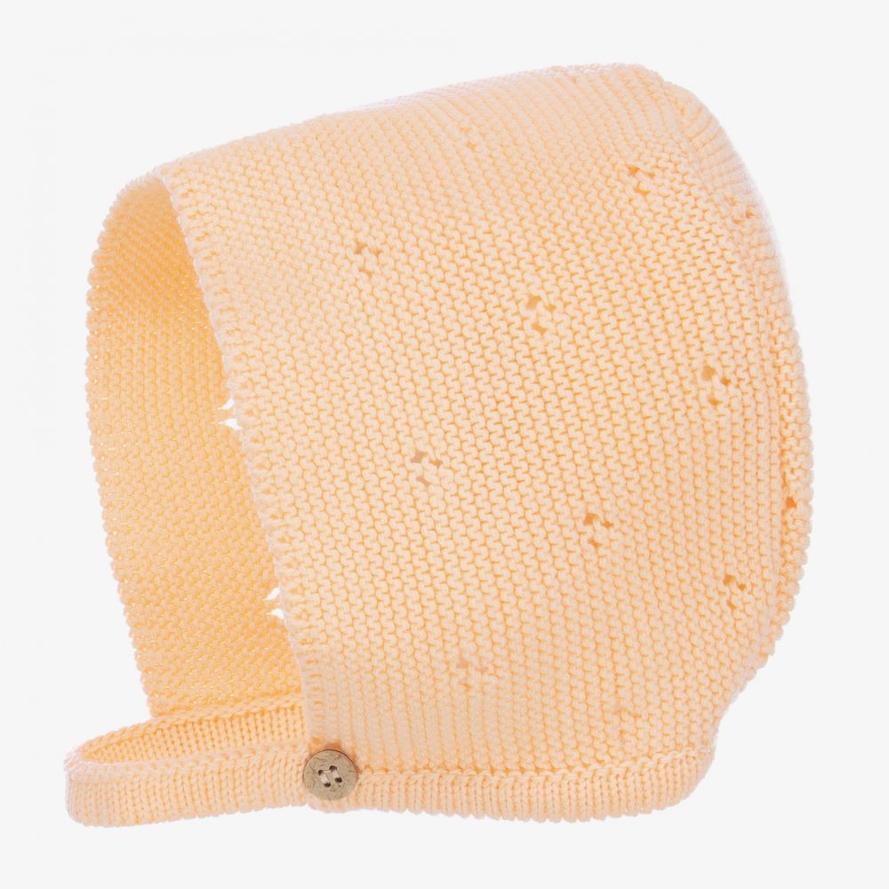 Mebi - Bonnet orange clair en coton  | Childrensalon
